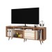 Rack para TV Até 75 Polegadas Roma 1 Porta 1 Prateleira Canelato Rust Natura Off White - Atualle Móveis