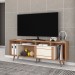 Rack para TV Até 75 Polegadas Roma 1 Porta 1 Prateleira Canelato Rust Natura Off White - Atualle Móveis