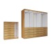 Guarda-Roupa Casal Catedral 6 Portas 12 Gavetas e Cômoda 1 Porta 7 Gavetas Cinamomo - Panorama Móveis