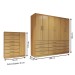 Guarda-Roupa Casal Catedral 6 Portas 12 Gavetas e Cômoda 1 Porta 7 Gavetas Cinamomo - Panorama Móveis