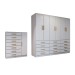 Guarda-Roupa Casal Catedral 6 Portas 12 Gavetas e Cômoda 1 Porta 7 Gavetas Branco - Panorama Móveis