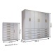 Guarda-Roupa Casal Catedral 6 Portas 12 Gavetas e Cômoda 1 Porta 7 Gavetas Branco - Panorama Móveis