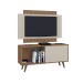 Rack com Painel Málaga para TV Até 50 Polegadas Ripado 1 Porta Flex Canelato/Natura/Off White - Atualle Móveis