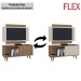 Rack com Painel Málaga para TV Até 50 Polegadas Ripado 1 Porta Flex Canelato/Natura/Off White - Atualle Móveis