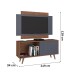 Rack com Painel Málaga para TV Até 50 Polegadas 1 Porta Freijo Rust/Grafite Fosco - Atualle Móveis