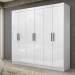 Guarda-Roupa Casal Paris 6 Portas 2 Gavetas Branco - Maxel