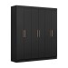 Guarda-Roupa Casal Paris 6 Portas 2 Gavetas Preto - Maxel