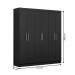 Guarda-Roupa Casal Paris 6 Portas 2 Gavetas Preto - Maxel