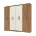Guarda-Roupa Casal Petropolis 8 Portas 2 Gavetas Canelato Rústico/Natura/Off White - Atualle Móveis