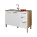 Balcão de Cozinha para Pia 120 Cm Mad Versalhes 3 Portas 2 Gavetas Freijó/Supremo - Kits Paraná