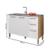 Balcão de Cozinha para Pia 120 Cm Mad Versalhes 3 Portas 2 Gavetas Freijó/Supremo - Kits Paraná