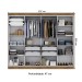 Guarda-Roupa Paris 8 Portas 4 Gavetas com Espelho Tex/Off White - Maxel