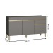 Balcão de Cozinha para Pia 150 Cm Line 3 Portas 1 Gaveta Gris - Kits Paraná