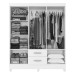 Guarda-Roupa Solteiro Brasília 6 Portas 2 Gavetas Branco Brilho - Atualle Móveis