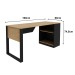 Mesa para Escritório 1 Prateleira Me4182 Amêndoa/Preto - Tecno Mobili
