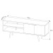 Rack para TV Até 55 Polegadas 2 Portas R1482 Amêndoa/Mármore Branco - Tecno Mobili