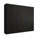Guarda-Roupa Casal Odisseia 6 Portas 2 Gavetas Preto - Panorama Móveis