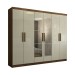 Guarda-Roupa Casal Odisseia 6 Portas 2 Gavetas com Espelho Tex/Off White - Panorama Móveis