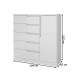 Cômoda Paris New 1 Porta 5 Gavetas Branco Brilho - Atualle Móveis