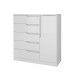 Cômoda Paris New 1 Porta 5 Gavetas Branco Brilho - Atualle Móveis
