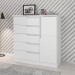 Cômoda Paris New 1 Porta 5 Gavetas Branco Brilho - Atualle Móveis