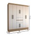 Guarda-Roupa Solteiro Leal 8 Portas 2 Gavetas Amendola Touch/Off White - Panorama Móveis