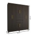 Guarda-Roupa Solteiro Leal 8 Portas 2 Gavetas ébano - Panorama Móveis