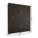 Guarda-Roupa Solteiro Leal 8 Portas 2 Gavetas ébano - Panorama Móveis