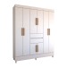 Guarda-Roupa Solteiro Leal 8 Portas 2 Gavetas Branco - Panorama Móveis