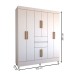 Guarda-Roupa Solteiro Leal 8 Portas 2 Gavetas Branco - Panorama Móveis