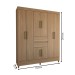 Guarda-Roupa Solteiro Leal 8 Portas 2 Gavetas Amendola Touch - Panorama Móveis