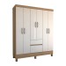Guarda-Roupa Casal Sena 6 Portas 2 Gavetas Amêndola Touch/Off White - Panorama Móveis