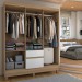 Guarda-Roupa Casal Sena 6 Portas 2 Gavetas Amêndola Touch/Off White - Panorama Móveis