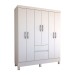 Guarda-Roupa Casal Sena 6 Portas 2 Gavetas Branco - Panorama Móveis