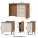 Bancada de Cozinha Kit Ilha Gourmet Requinte 3 Portas Ripado Nature/Areia - Henn