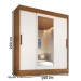 Guarda-Roupa Solteiro Marselha 3 Portas 2 Gavetas com Espelho Off White/Nogueira - Doripel Móveis