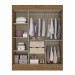 Guarda-Roupa Solteiro Marselha 3 Portas 2 Gavetas com Espelho Off White/Nogueira - Doripel Móveis