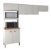 Cozinha Compacta Viena 7 Portas 2 Prateleiras Off White/Canelato - Atualle Móveis