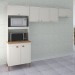 Cozinha Compacta Viena 7 Portas 2 Prateleiras Off White/Canelato - Atualle Móveis