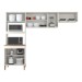 Cozinha Compacta Viena 7 Portas 2 Prateleiras Off White/Canelato - Atualle Móveis