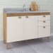 Balcão de Cozinha para Pia Viena 3 Portas 2 Gavetas Natura/Off White - Atualle Móveis