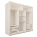 Guarda-Roupa Solteiro Moniz 3 Portas de Correr 4 Gavetas Espelhado Branco - Panorama Móveis