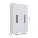 Guarda-Roupa Solteiro New Recife 4 Portas 2 Gavetas Branco - Doripel