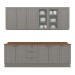 Cozinha Completa Americana 11 Portas 3 Gavetas com Vidro 100% Mdf Cinza - Henn