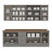 Cozinha Completa Americana 11 Portas 3 Gavetas com Vidro 100% Mdf Cinza - Henn