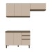 Cozinha Compacta Connect 7 Portas 2 Gavetas 100% Mdf Duna/Cristal - Henn