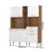 Cozinha Compacta Encanto 7 Portas 2 Gavetas Amêndola/Branco - Demóbile