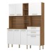 Cozinha Compacta Encanto 7 Portas 2 Gavetas Amêndola/Branco - Demóbile