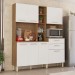 Cozinha Compacta Encanto 7 Portas 2 Gavetas Amêndola/Branco - Demóbile