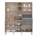 Cozinha Compacta Encanto 7 Portas 2 Gavetas Avena/Grafito - Demóbile